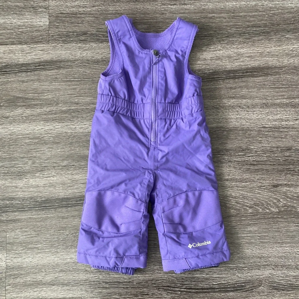 Columbia Insulated Winter Snow Bibs Size 6-12 Months Purple